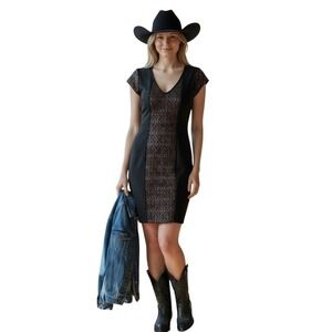 BB Dakota Dress S Black Coastal Cowgirl Bronze Embellished Versatile Day->Night